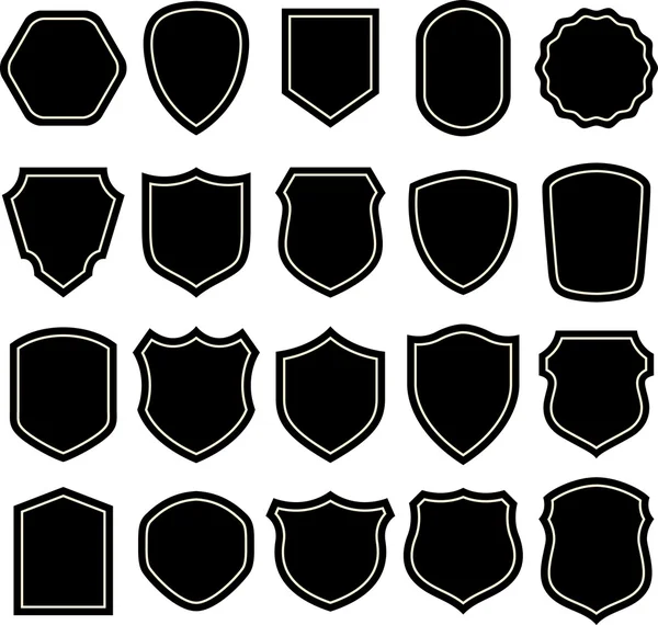 Set of blach badges, shields — Stock Vector