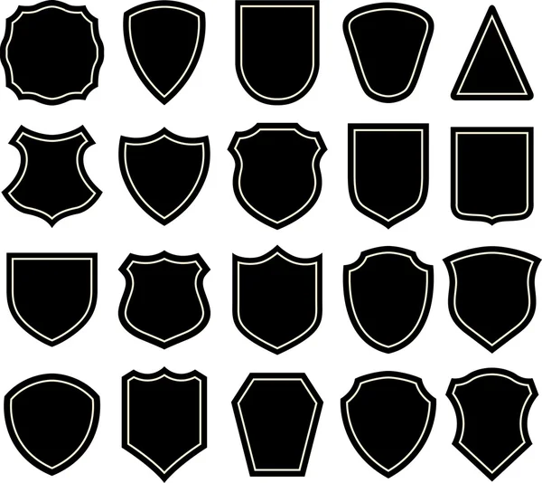 Set of blach badges, shields — Stock Vector