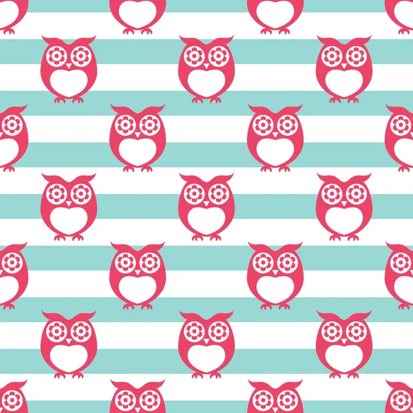 Seamless cartoon owls pattern — Stock Vector