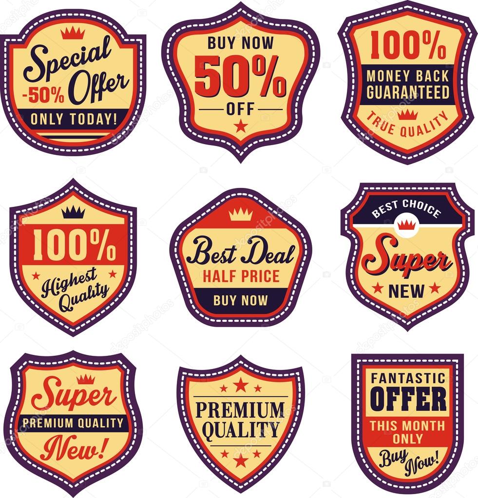 set of shopping sale badges