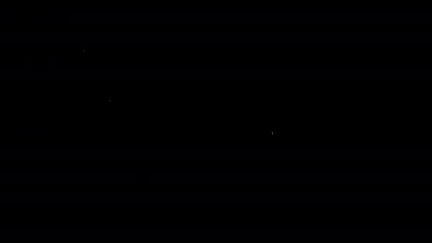 4K烟火表演黑色背景 抽象的设计卡通风格 夜空中闪烁着蓝色 金色的光芒 烟花表演庆祝圣诞 新年前夕 — 图库视频影像