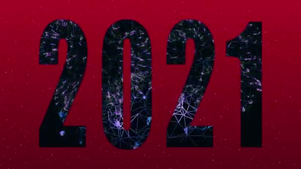 2021 Celebração Ano Novo Animação Numerais Abstratos Fogos Artifício Fundo — Vídeo de Stock