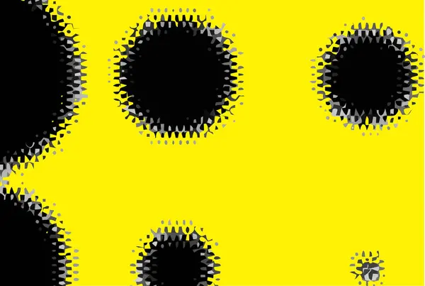 Fondo Dinámico Amarillo Negro Vector Abstracto Diseño Geometría Circular Ilustración — Archivo Imágenes Vectoriales