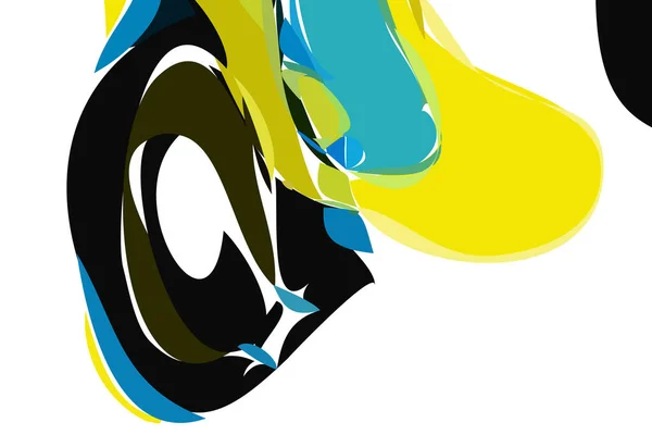 Fondo Dinámico Amarillo Negro Diseño Abstracto Curva Vector Digital Ilustración — Vector de stock