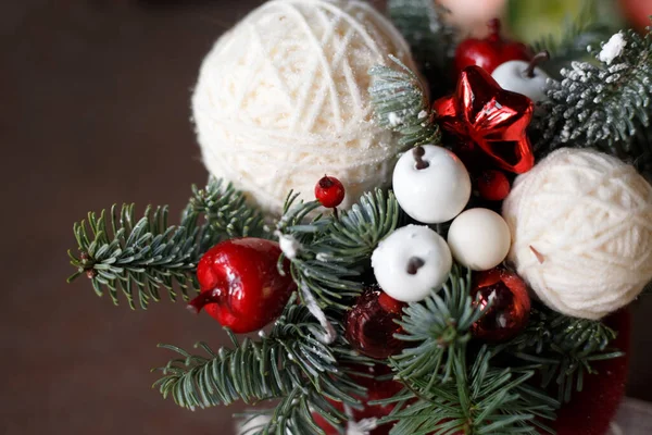 Christmas Tree Decorations Table — Stock Photo, Image
