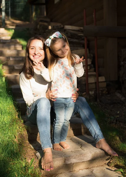 Mutter Und Kind Wald — Stockfoto