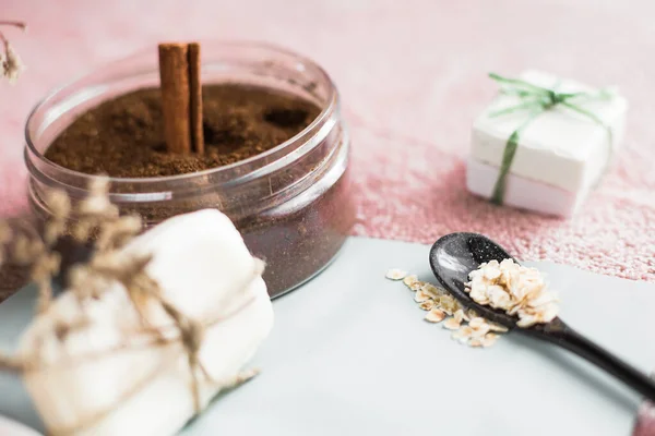 Naturaleza Muerta Spa Con Exfoliante Natural — Foto de Stock