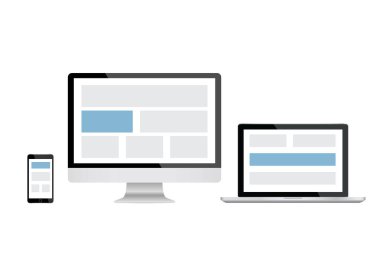 Model cihaz ve cihaz. Web sitesi için ilgili tasarım. bilgisayar ekranı, dizüstü bilgisayar, akıllı telefon simgeleri ayarlandı.