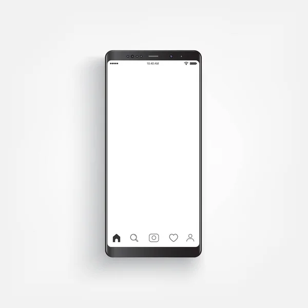 Σύγχρονη Ρεαλιστική Μαύρο Smartphone Smartphone Άκρη Στυλ Πλευρά Διανυσματική Απεικόνιση — Διανυσματικό Αρχείο
