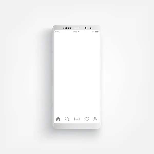 Modern Realistic White Smartphone Smartphone Edge Side Style Vector Illustration — Stock Vector