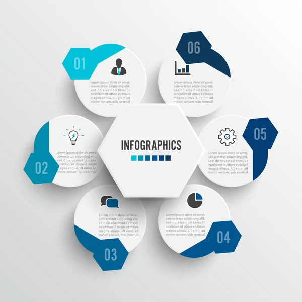 Infografías Ilustración Vectorial Opciones Plantilla Para Folleto Negocio Diseño Web — Vector de stock