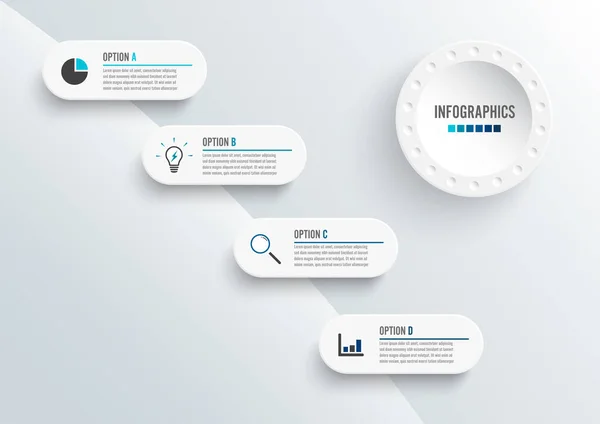 Αφηρημένα Στοιχεία Γραφήματος Infographic Template Ετικέτα Ολοκληρωμένους Κύκλους Επιχειρηματική Ιδέα — Διανυσματικό Αρχείο