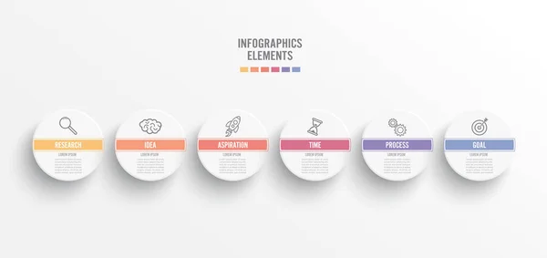 Éléments Abstraits Modèle Graphique Infographique Avec Étiquette Cercles Intégrés Concept — Image vectorielle