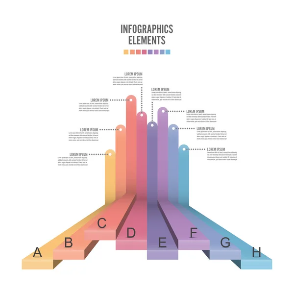 Modelo Infográfico Gráfico Barras Para Visualização Dados Com Opções —  Vetores de Stock