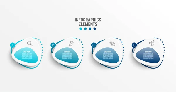 Αφηρημένο Infographic Template Ετικέτα Ολοκληρωμένους Κύκλους Επιχειρηματική Ιδέα Επιλογές Φινφογραφικό — Διανυσματικό Αρχείο