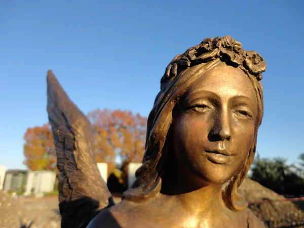 Escultura dorada de un ángel — Foto de Stock
