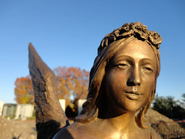 Scultura dorata di un angelo — Foto Stock