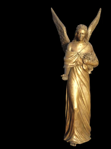 Estatuilla dorada de metal dorado de un ángel — Foto de Stock