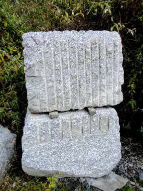 Granit kayalar bir bahçede
