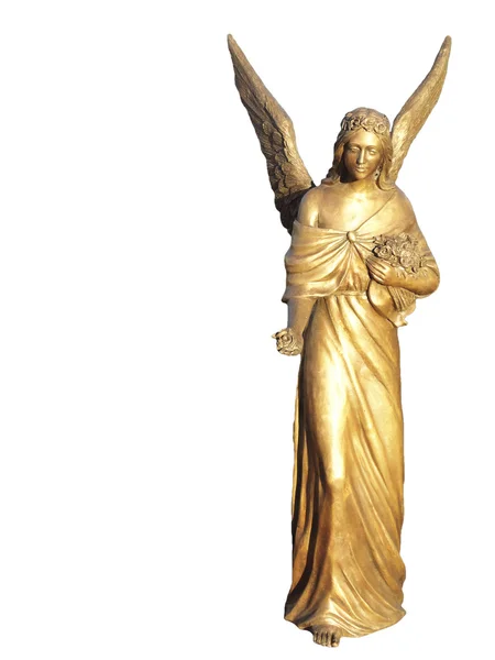 Goldvergoldete Metallstatuette eines Engels — Stockfoto