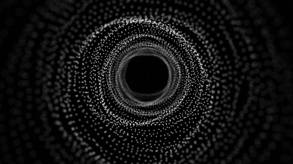 Funil Escuro Futurista Túnel Espacial Buraco Minhoca Preto Abstrato Warp — Fotografia de Stock