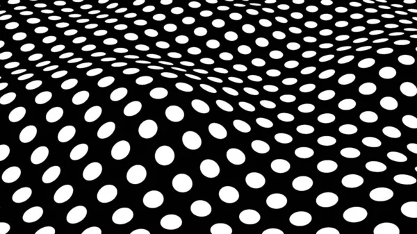 Abstrakt Optisk Illusion Våg Svartvita Linjer Med Distorsionseffekt Geometriska Ränder — Stock vektor