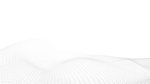Absztrakt Hullám Háttér Pontok Vonalak Mozognak Űrben Technológiai Illusztráció Futurisztikus — Stock Fotó
