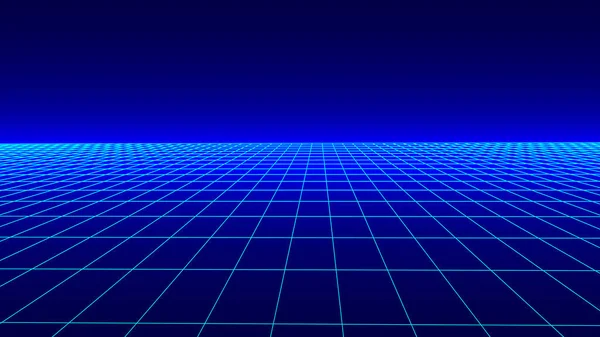 Futuristischer Hintergrund Retro Stil Digitale Netzlandschaft Der 80Er Jahre Vektorhintergrund — Stockvektor