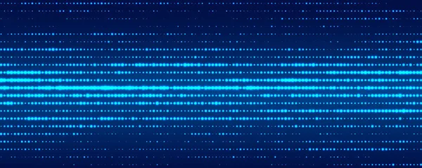 Gelecekçi Mavi Noktalar Arka Planı Farklı Boyutlarda Parçacıklara Sahip Siber — Stok Vektör