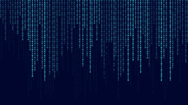 Blauer Matrix Hintergrund Fallende Zahlen Auf Dem Bildschirm Technologie Streamt — Stockvektor