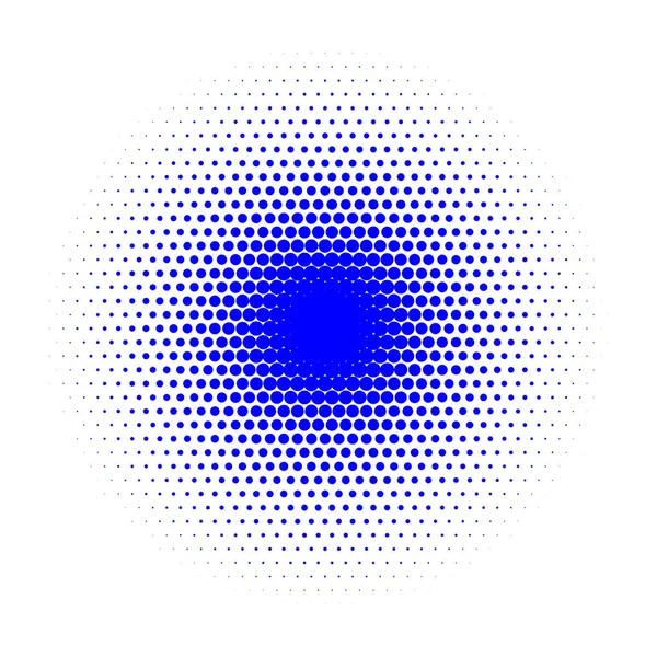 蓝色半色调圆圈 流行的艺术质感由斑点组成 圆点渐变 矢量说明 — 图库矢量图片