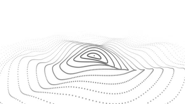 Абстрактна Хвиля Рухомими Точками Потік Частинок Кібертехнологія Ілюстрація — стоковий вектор