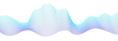 Soyut dalga çizgisi. Beyaz zemin üzerinde birçok renkli çizgilerin dinamik dalgası. Vektör illüstrasyonu.