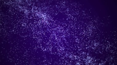 Parlayan parçacıkların olduğu dijital arkaplan. Fütürist yüksek teknoloji çizimi. Siber uzayda veri transferi kavramı. Büyük veri görselleştirmesi. 3d oluşturma.