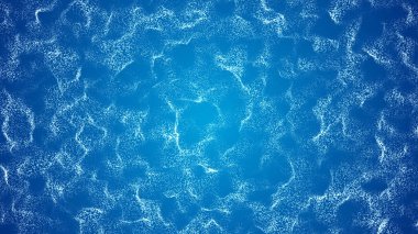 Hareketli noktalı soyut dalga. Parçacık akışı. Siber teknoloji çizimi. 3d oluşturma.