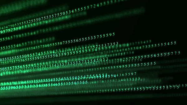 Zelené Maticové Pozadí Binární Kód Datového Proudu Technologie Padající Čísla — Stock fotografie