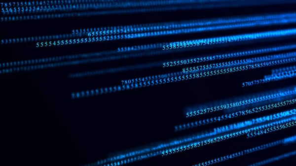 Modré Maticové Pozadí Binární Kód Datového Proudu Technologie Padající Čísla — Stock fotografie
