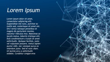 Hareketli noktalar ve çizgilerle soyut bir arkaplan. Ağ bağlantısı yapısı. Fütürist illüstrasyon. Dijital teknoloji tasarımı. 3d oluşturma.
