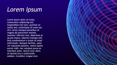 Yapay zeka konsepti. Büyük veri görselleştirmesi. Parçacıklardan oluşan teknoloji küresi. 3d oluşturma.