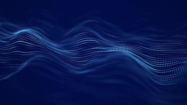 Dijital hareket dalgası. Veri patlaması ile ilgili geleceksel çizimler. Parlayan parçacıklarla soyut arkaplan. 3d oluşturma.