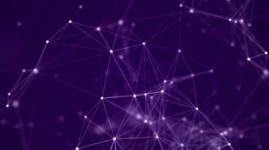 Hareketli noktalar ve çizgilerle soyut bir arkaplan. Ağ bağlantısı yapısı. Fütürist illüstrasyon. Dijital teknoloji tasarımı. 3d oluşturma.