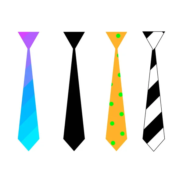 Conjunto Iconos Corbata Sobre Fondo Blanco Corbatas Color Vectorial — Vector de stock