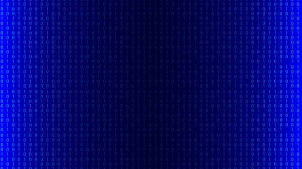 テクノロジーストリームバイナリコード デジタルイラスト 青いマトリックスの背景 プログラミング コーディング ハッキング 暗号化 — ストックベクタ