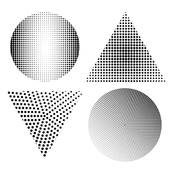 不同形状的黑色半色调 流行的艺术质感由斑点组成 矢量圆点梯度 矢量说明 — 图库矢量图片
