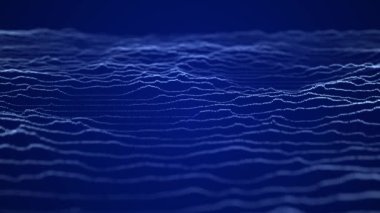 Dijital hareket dalgası. Veri patlaması ile ilgili geleceksel çizimler. Parlayan parçacıklarla soyut arkaplan. 3d oluşturma.