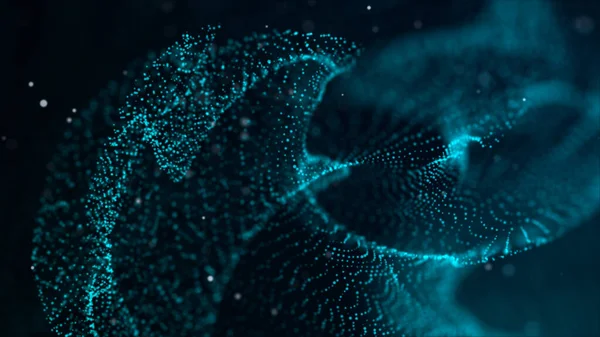 Abstrakter Teilchenwirbel Futuristische Dynamische Welle Die Sich Raum Bewegt Datenexplosion — Stockfoto