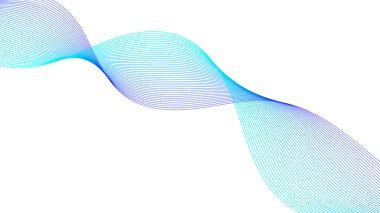 Soyut dalga çizgisi. Beyaz zemin üzerinde birçok renkli çizgilerin dinamik dalgası. Vektör illüstrasyonu.