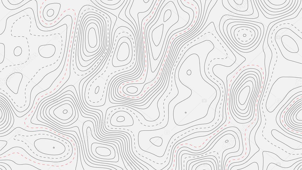 Retro topographic map. Geographic contour map. Abstract outline grid.