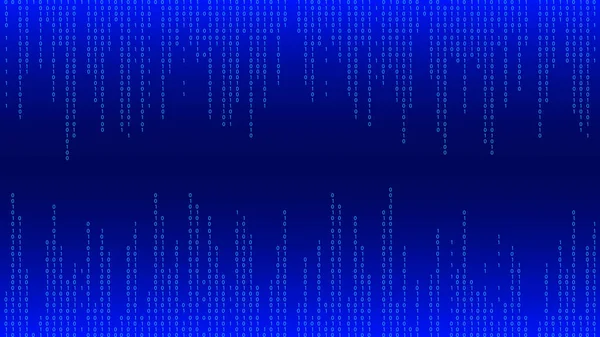 Fundo Matriz Azul Números Cair Ecrã Código Binário Fluxo Tecnologia — Vetor de Stock