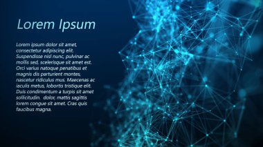 Hareketli noktalar ve çizgilerle soyut bir arkaplan. Ağ bağlantısı yapısı. Fütürist illüstrasyon. Dijital teknoloji tasarımı. 3d oluşturma.